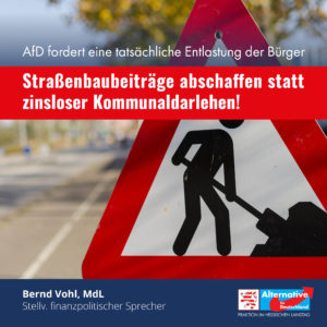 Read more about the article Straßenbeiträge: Zinslose Kommunaldarlehen sind keine Entlastung für die Bürger!
