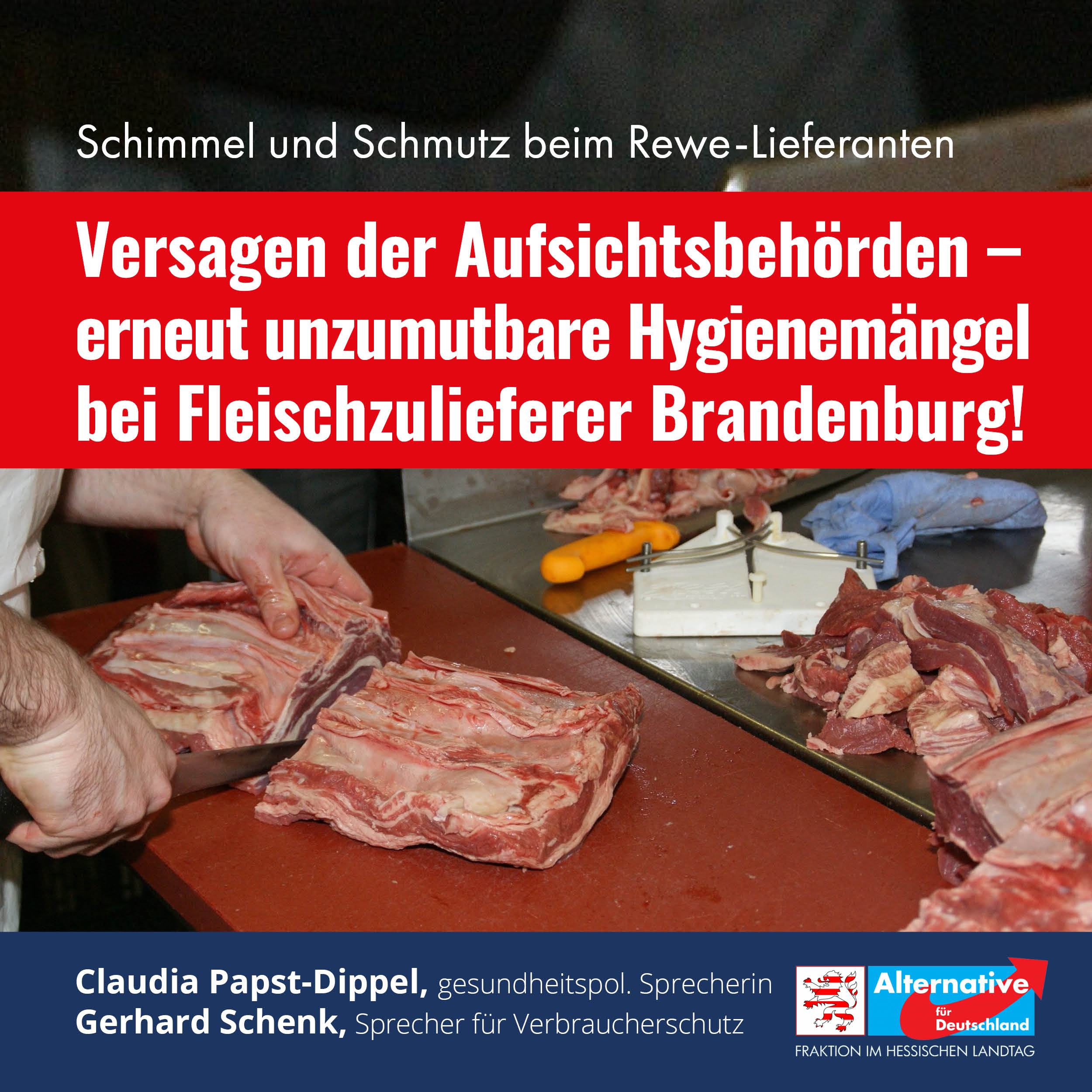 Read more about the article Erneut unzumutbare Hygienemängel bei Fleischzulieferer Brandenburg