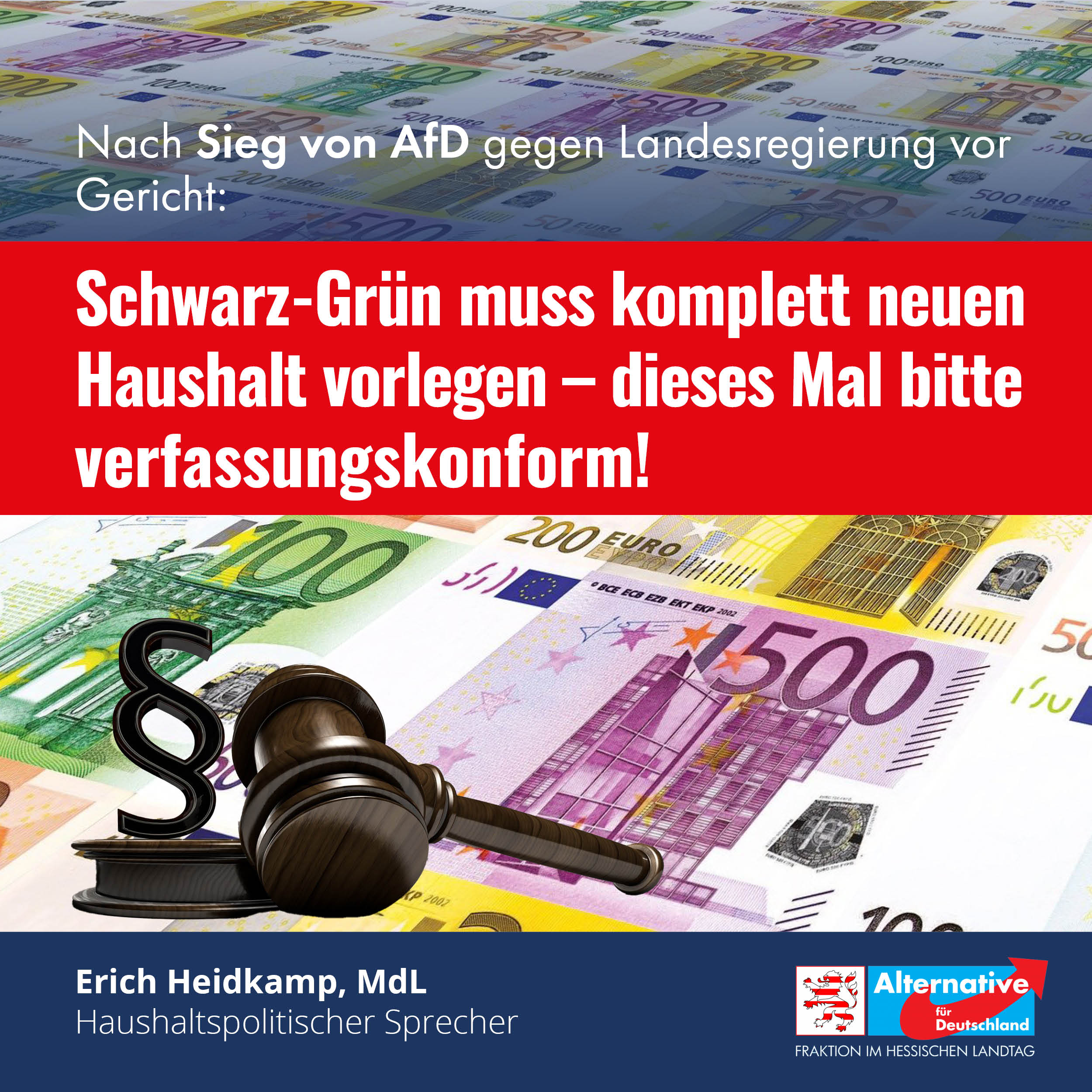 Read more about the article Schwarz-Grün muss komplett neuen Haushalt vorlegen und Ausgaben deutlich senken