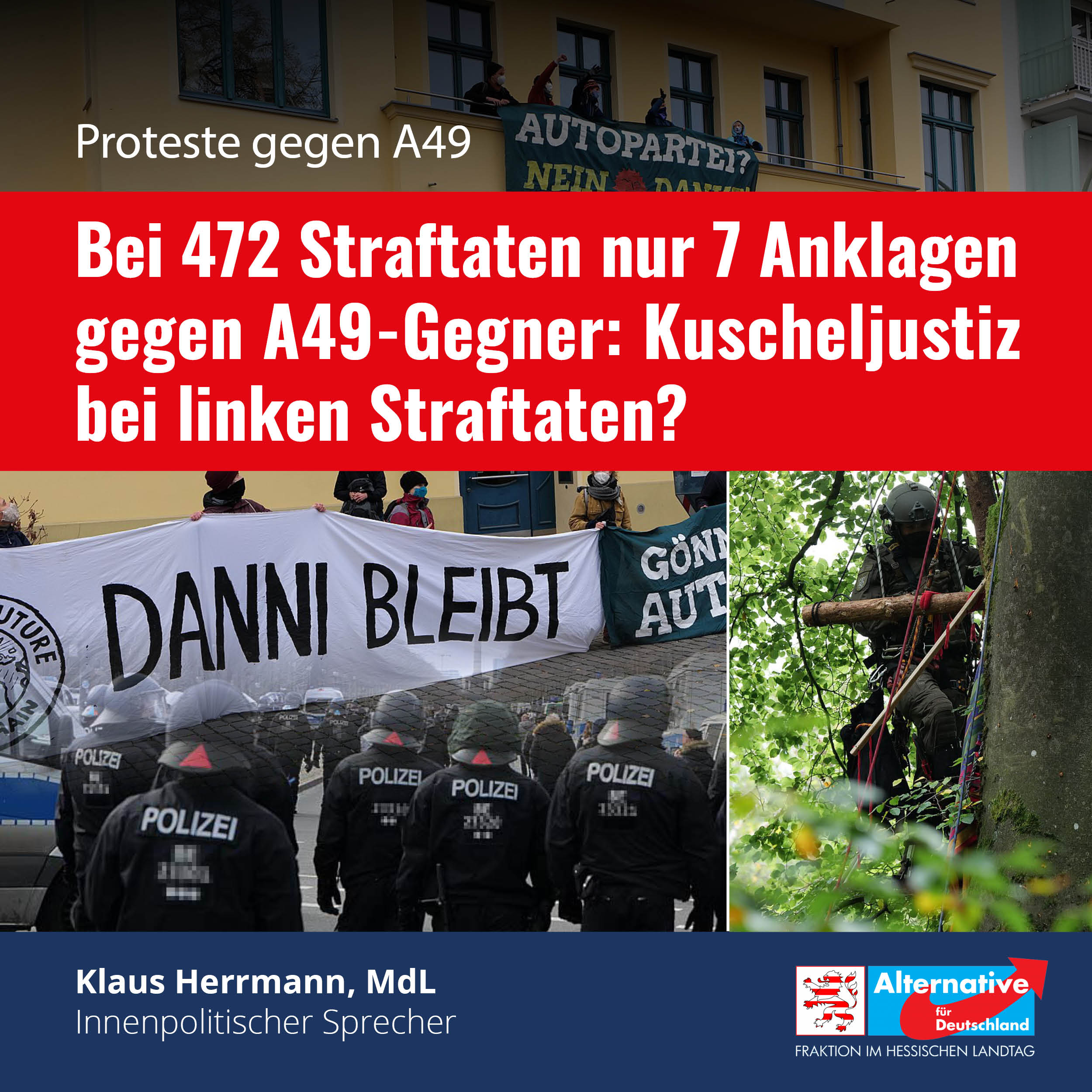 You are currently viewing Nur 7 Anklagen gegen A49-Gegner: „Kuscheljustiz?“