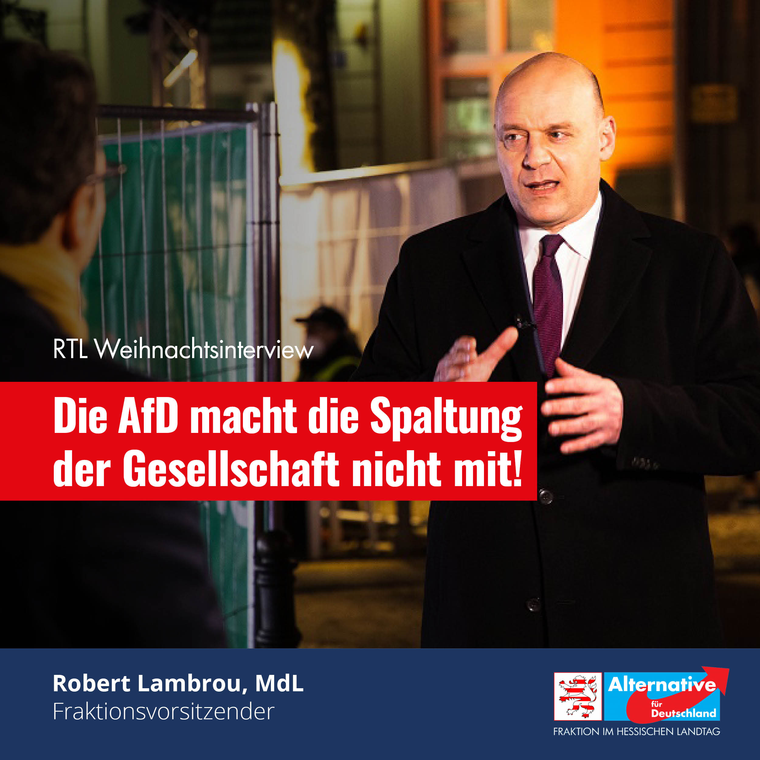 Read more about the article RTL Weihnachtsinterview: Die AfD macht die Spaltung der Gesellschaft nicht mit!