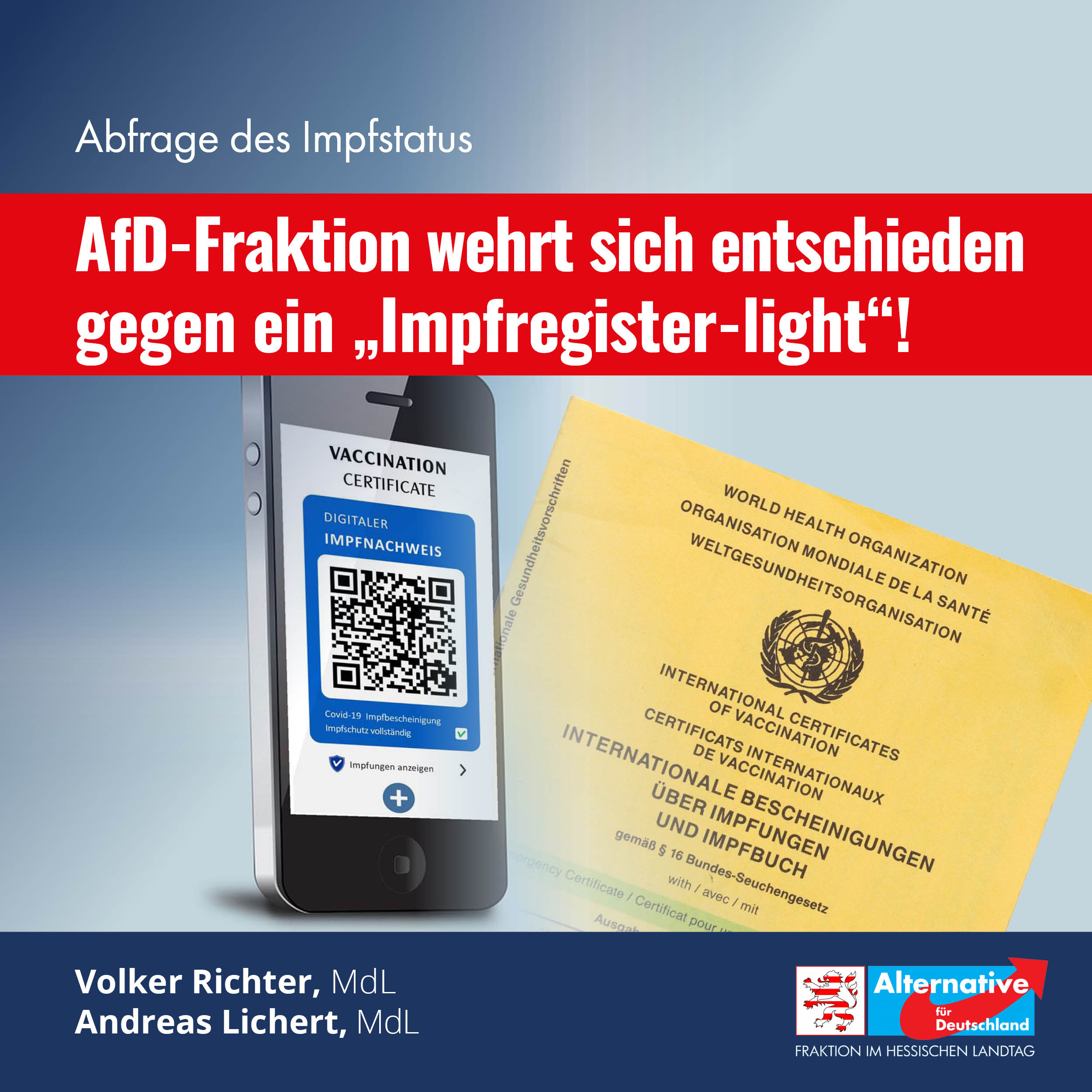 Read more about the article Die AfD-Fraktion im Hessischen Landtag wehrt sich entschieden gegen ein „Impfregister-light“