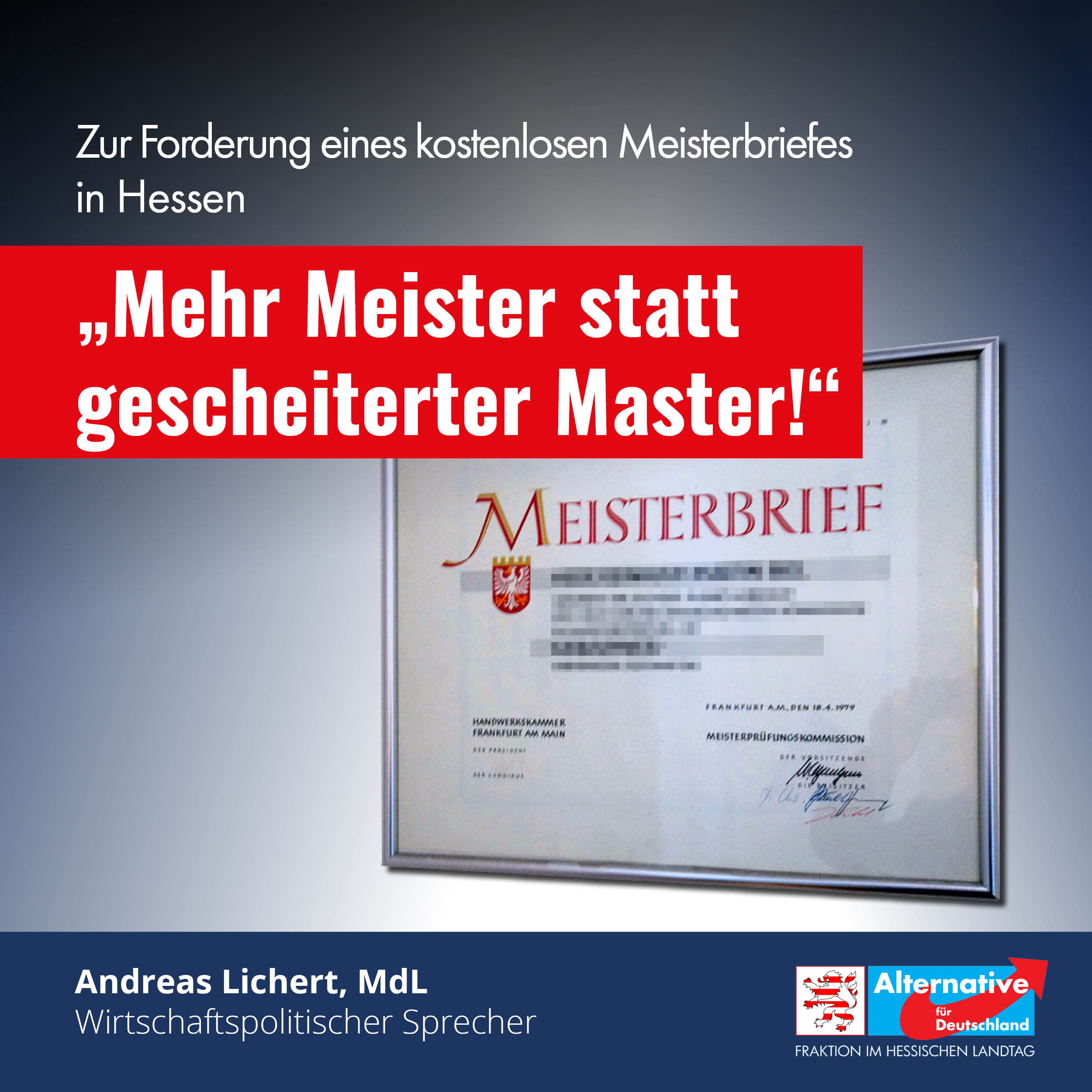 Read more about the article Mehr Meister statt gescheiterter Master!