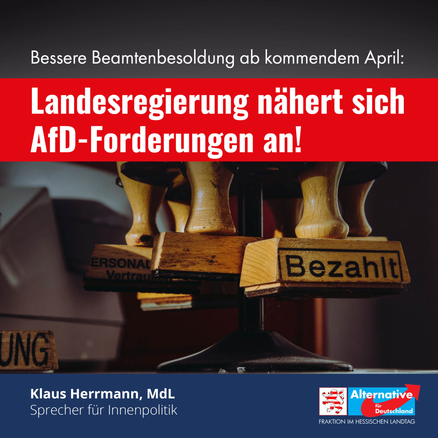 Bessere Beamtenbesoldung ab kommendem April AfD Fraktion Hessen