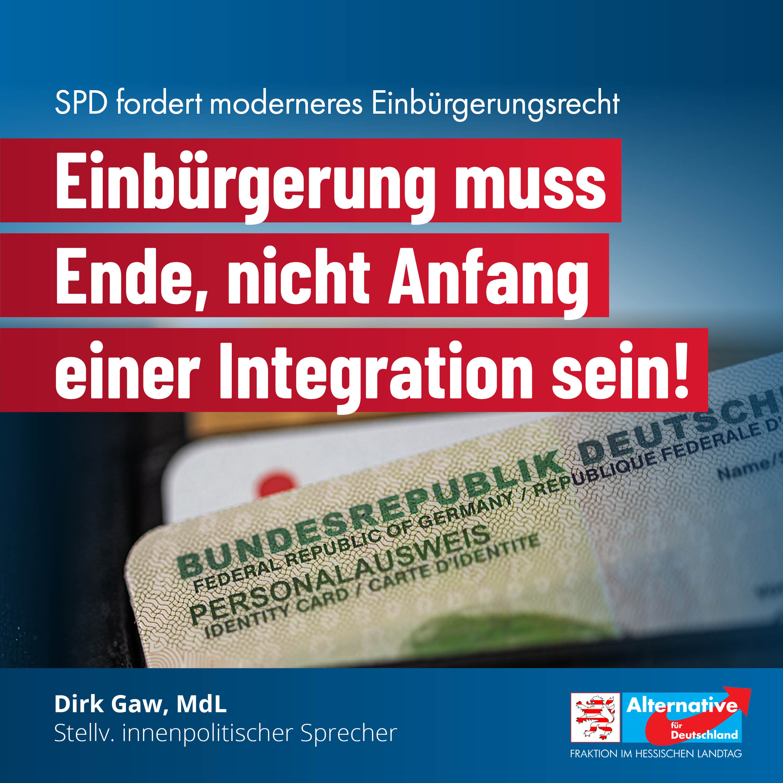 Read more about the article Einbürgerung muss Ende, nicht Anfang einer Integration sein