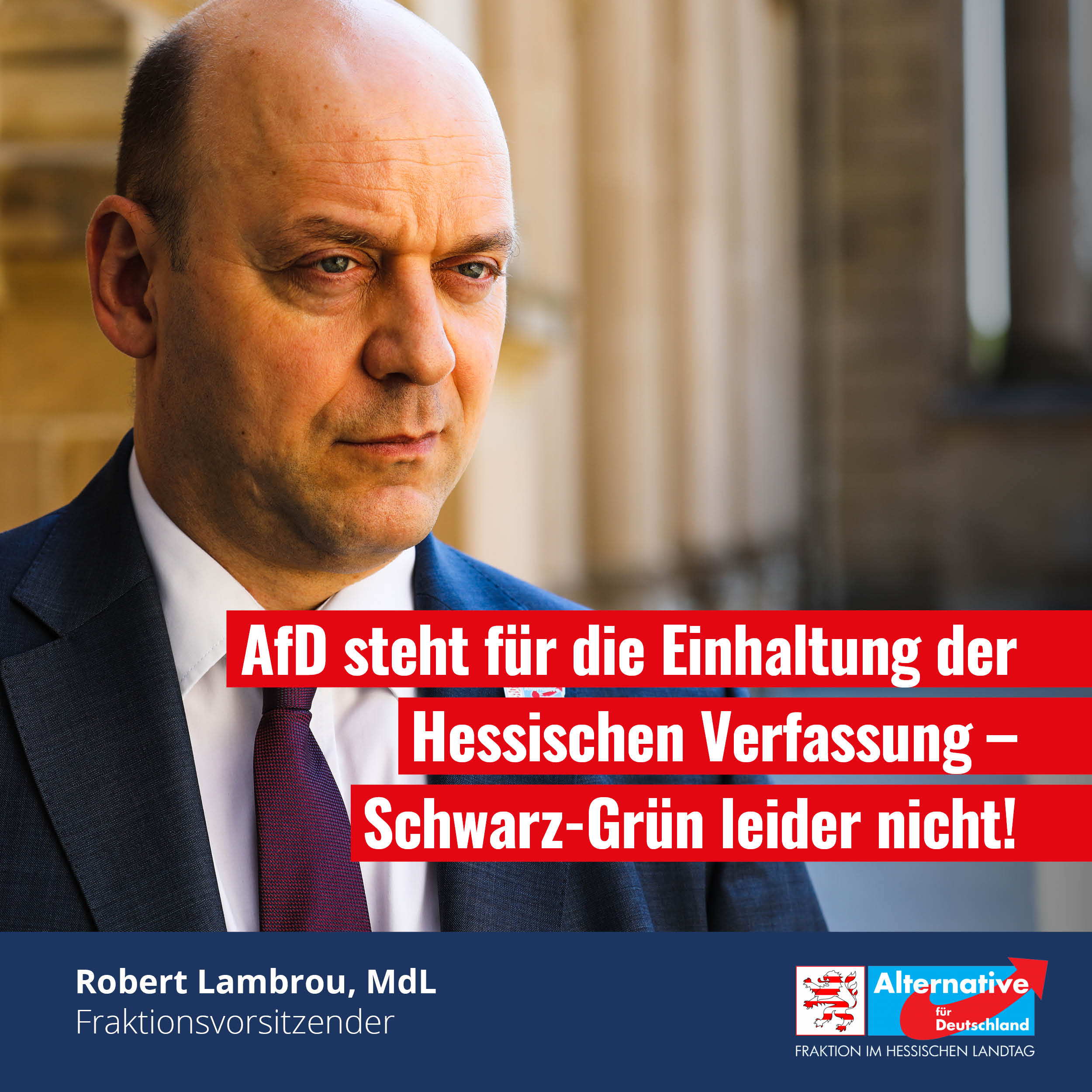 Read more about the article AfD steht für die Einhaltung der Hessischen Verfassung – Schwarz-Grün leider nicht!