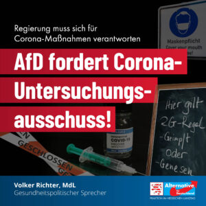 Read more about the article <strong>AfD fordert Corona-Untersuchungsausschuss</strong>