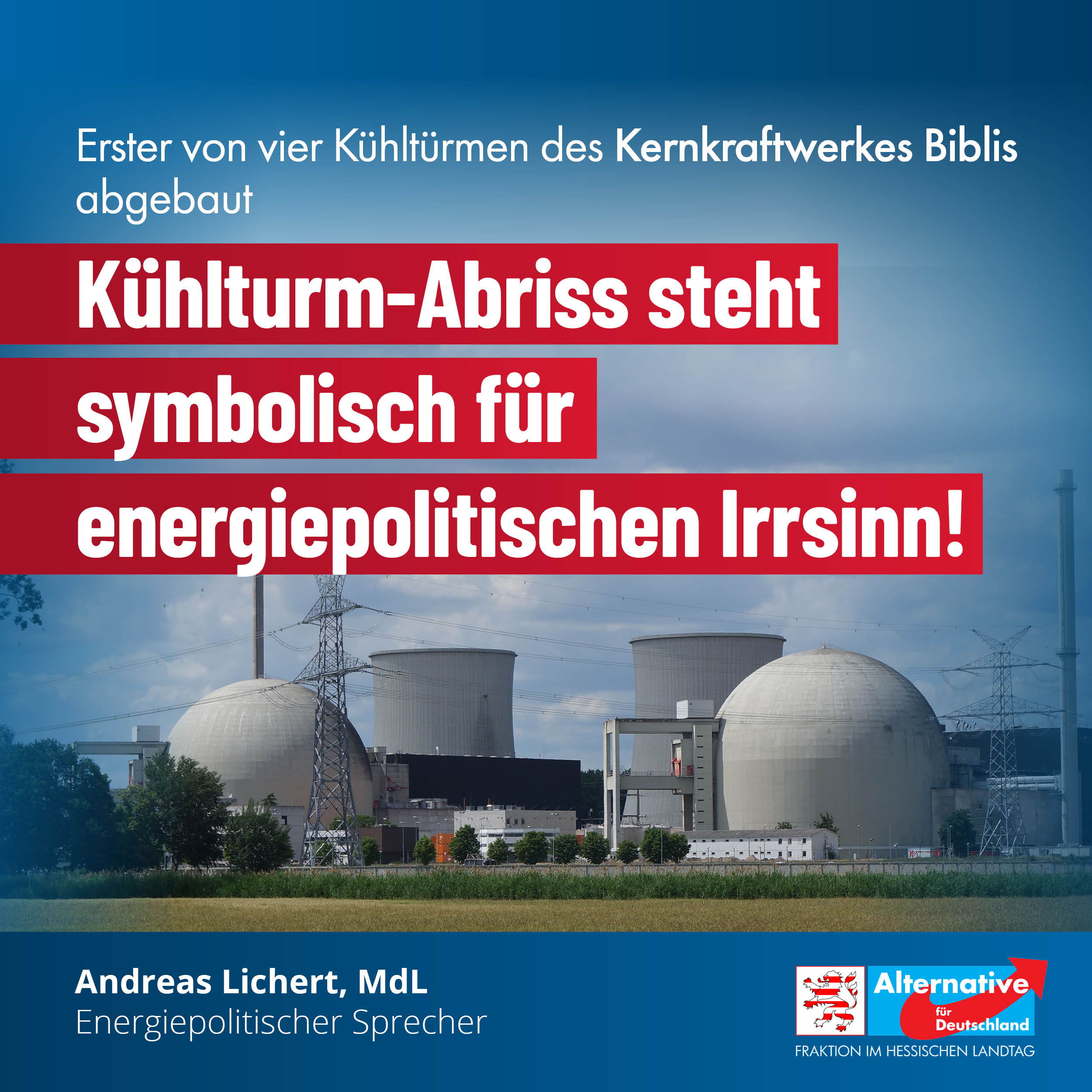 Read more about the article Kühlturm-Abriss steht symbolisch für energiepolitischen Irrsinn