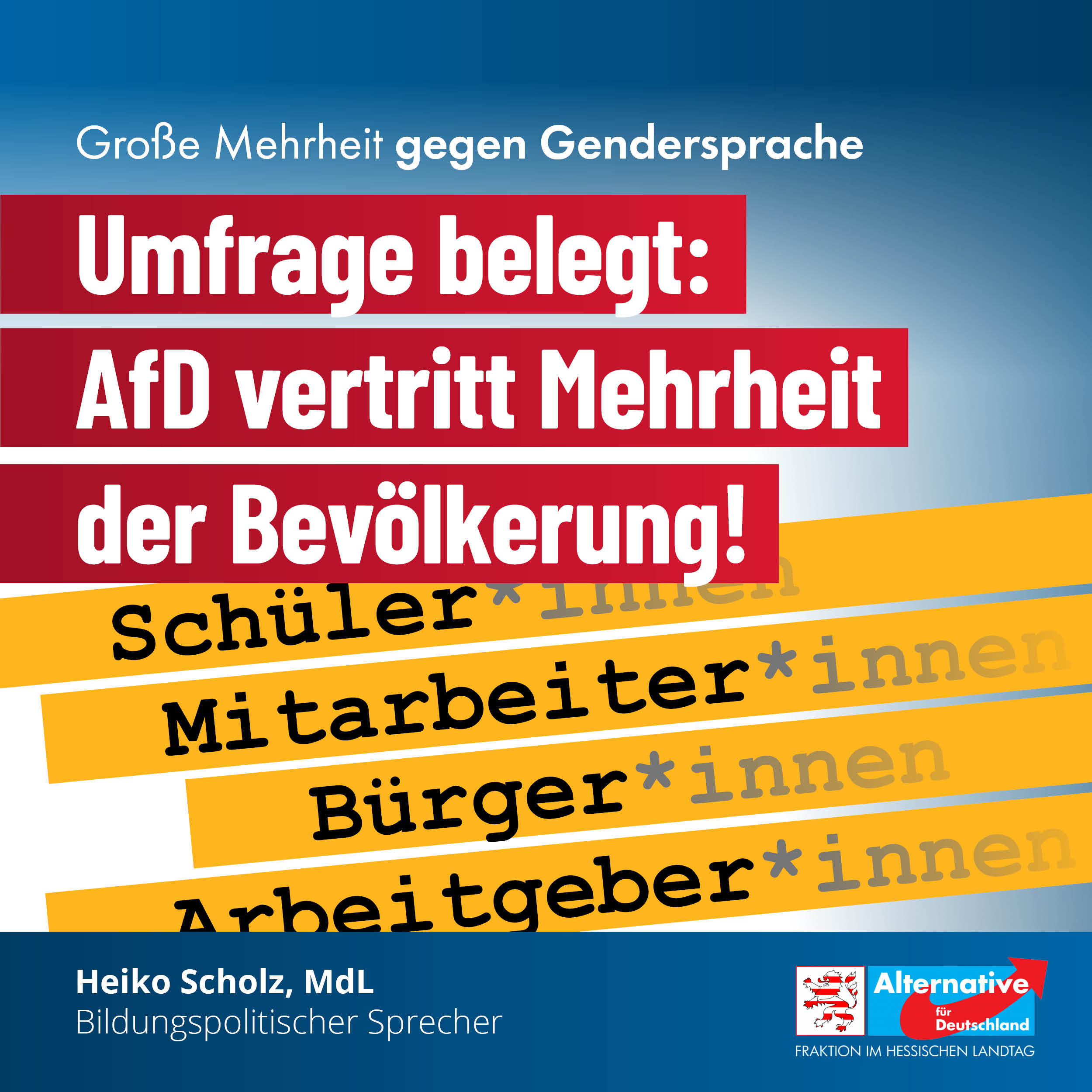 Read more about the article Große Mehrheit gegen Gendersprache