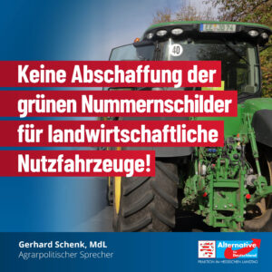 Read more about the article Keine Abschaffung der grünen Nummernschilder für landwirtschaftliche Nutzfahrzeuge