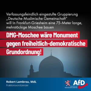 Read more about the article DMG-Moschee wäre Monument gegen freiheitlich-demokratische Grundordnung