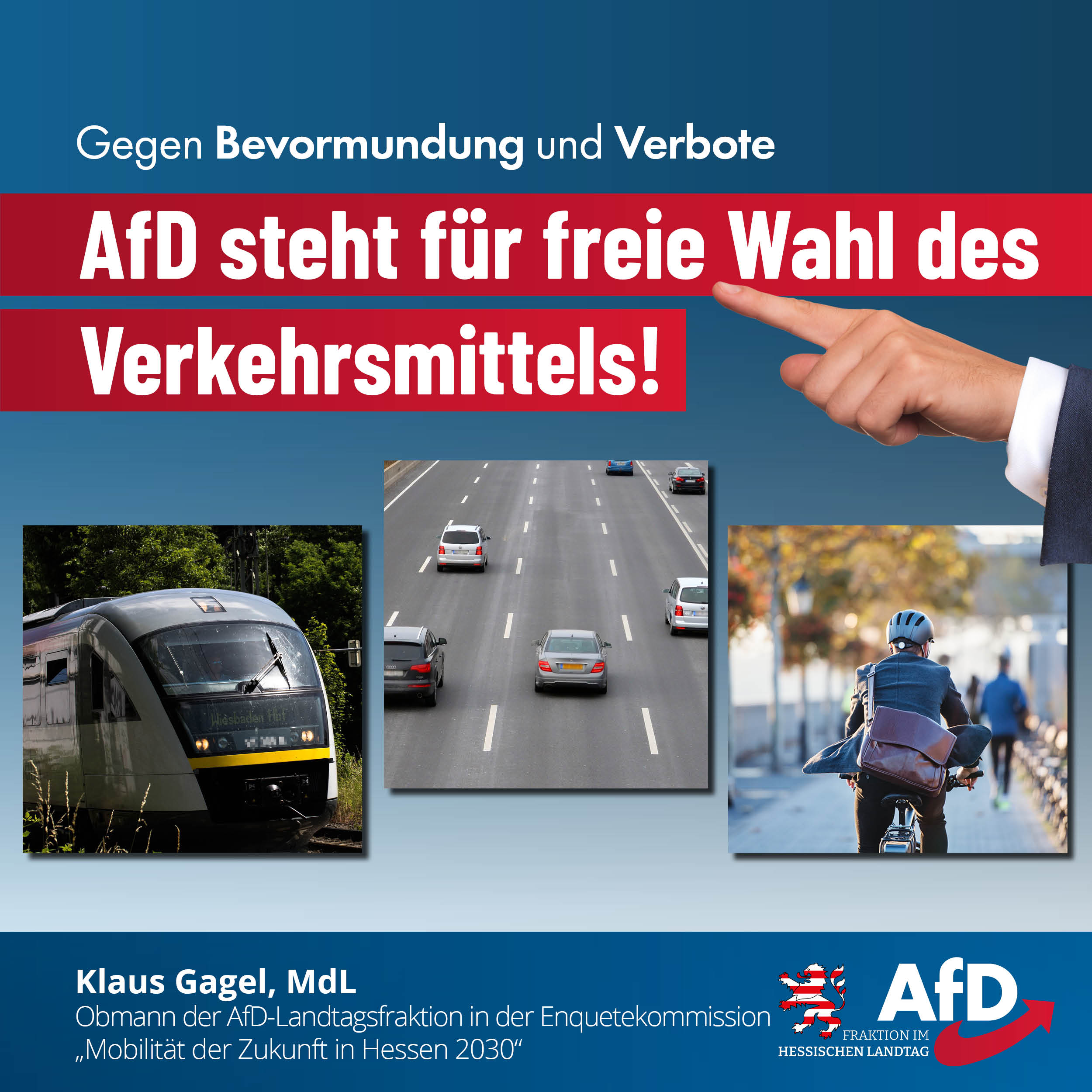 Read more about the article AfD steht für freie Wahl des Verkehrsmittels, gegen Bevormundung und Verbote