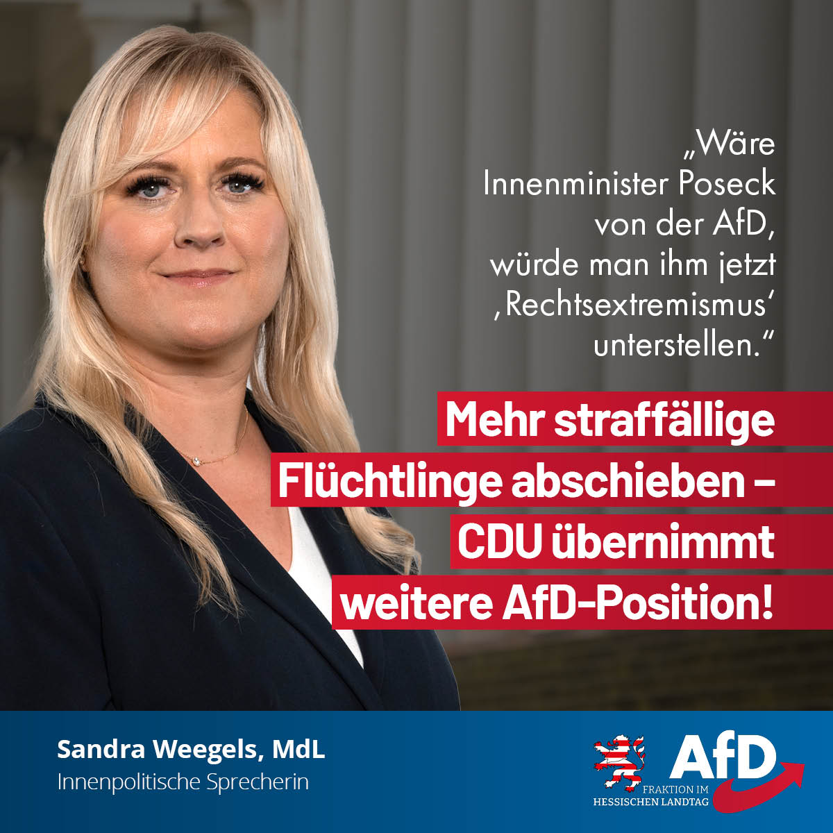 You are currently viewing Mehr straffällige Flüchtlinge abschieben – CDU übernimmt weitere AfD-Position