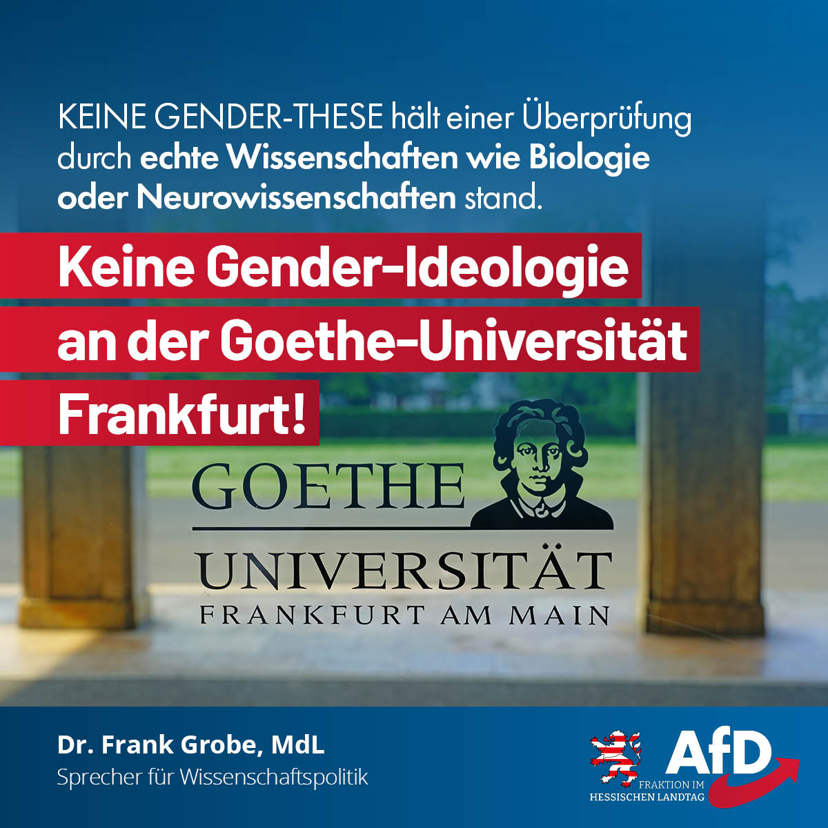 Read more about the article Keine Gender-Ideologie an der Goethe-Universität Frankfurt