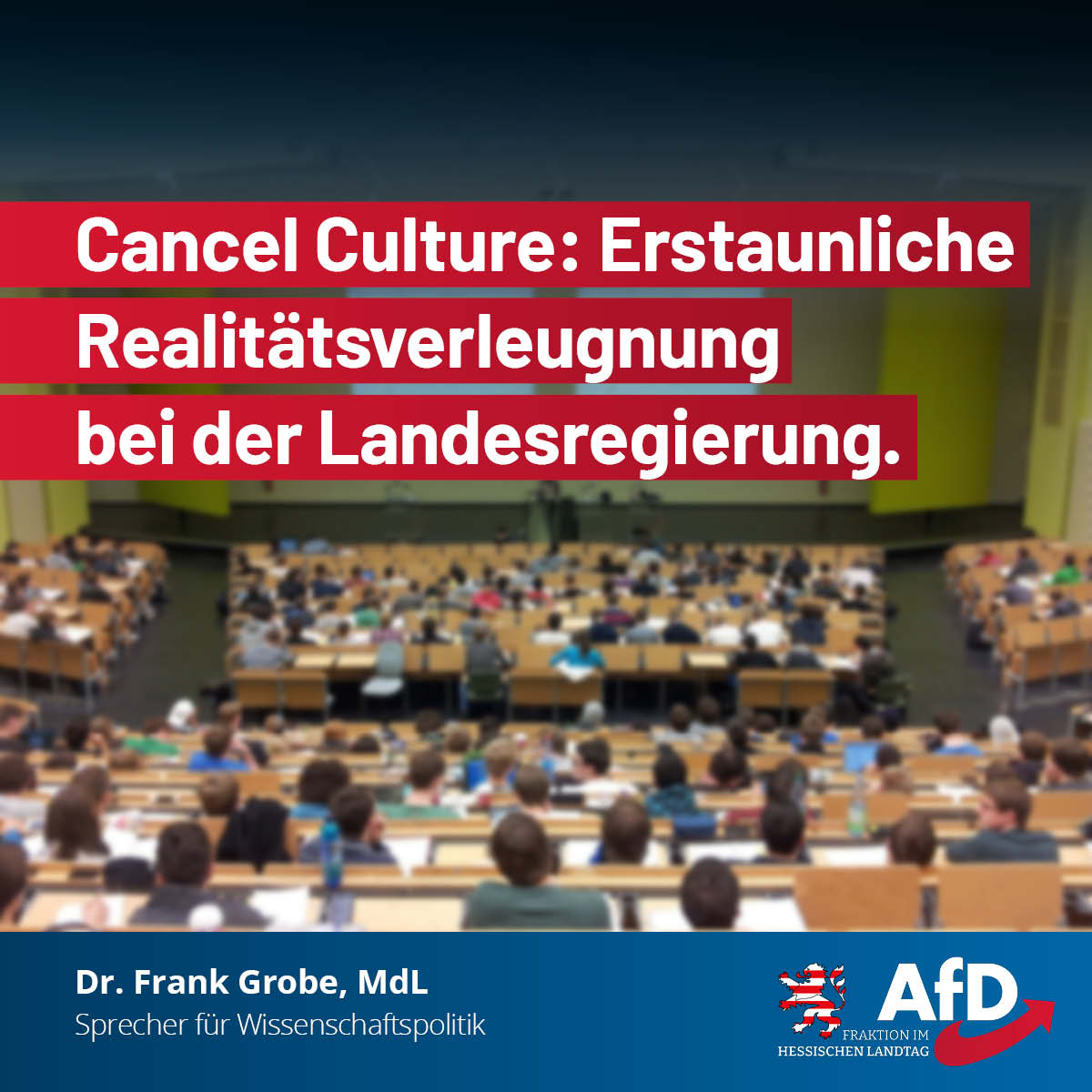 Read more about the article Cancel Culture: Erstaunliche Realitätsverleugnung bei der Landesregierung