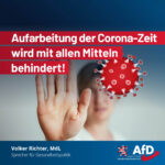 Aufarbeitung der Corona-Zeit wird mit allen Mitteln behindert