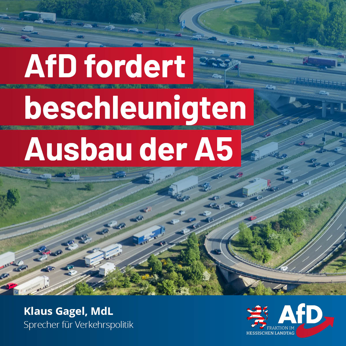 Mehr über den Artikel erfahren AfD fordert beschleunigten Ausbau der A5