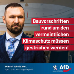 Mehr über den Artikel erfahren Wohnungsneubau im Abwärtstrend: AfD fordert umfassende Streichung staatlicher Vorschriften