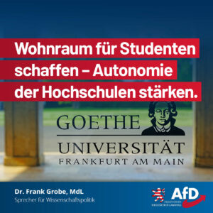 Mehr über den Artikel erfahren Wohnraum für Studenten schaffen, Autonomie der Hochschulen stärken