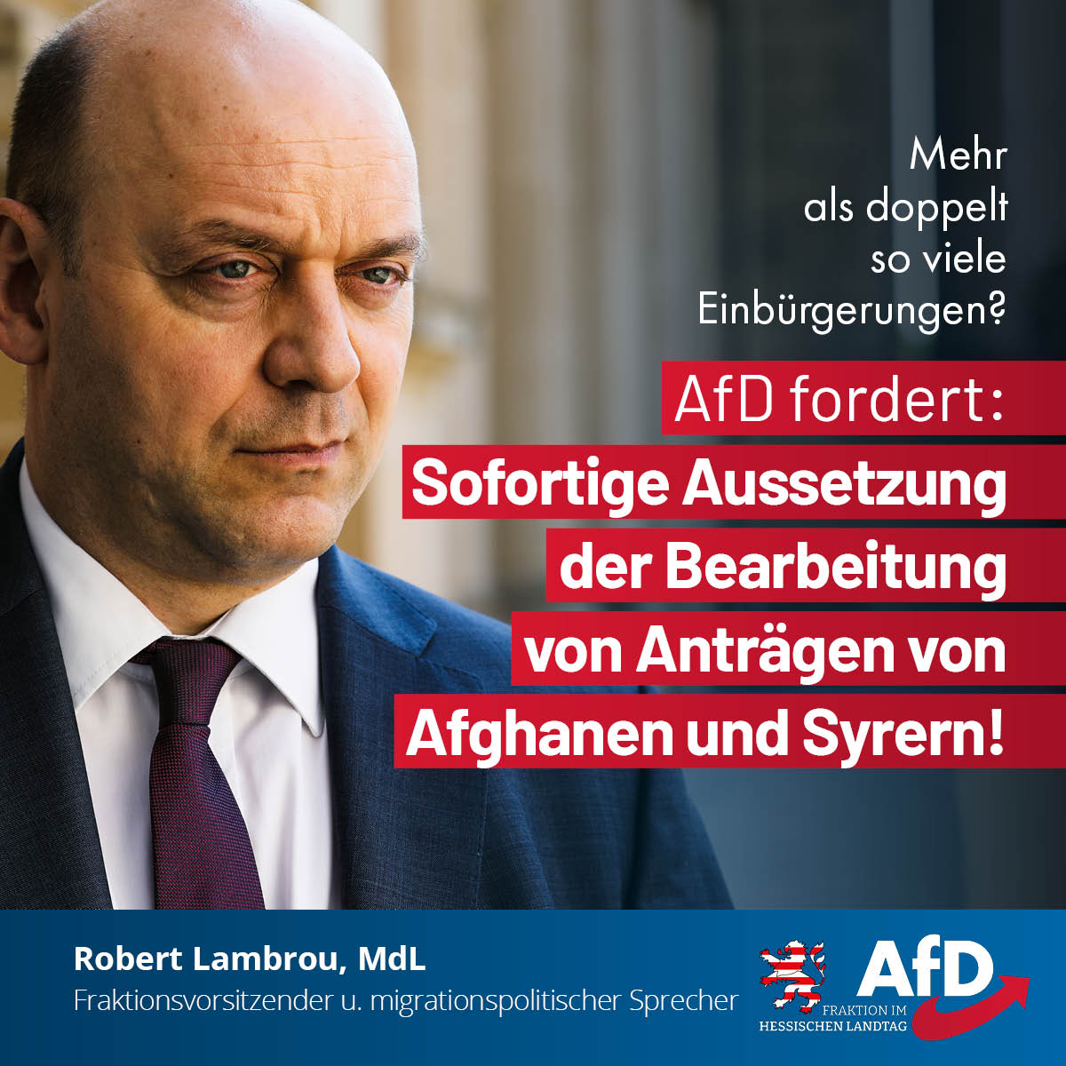 Du betrachtest gerade Mehr als doppelt so viele Einbürgerungen? AfD fordert sofortige Aussetzung der Bearbeitung von Anträgen von Afghanen und Syrern