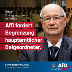 Mehr über den Artikel erfahren AfD fordert Begrenzung hauptamtlicher Beigeordneter