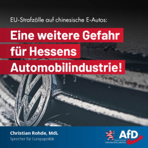 Mehr über den Artikel erfahren EU-Strafzölle auf chinesische E-Autos: