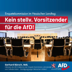 Mehr über den Artikel erfahren Kein stellv. Vorsitzender für die AfD: Es wird laufend mit demokratischen Gepflogenheiten gebrochen