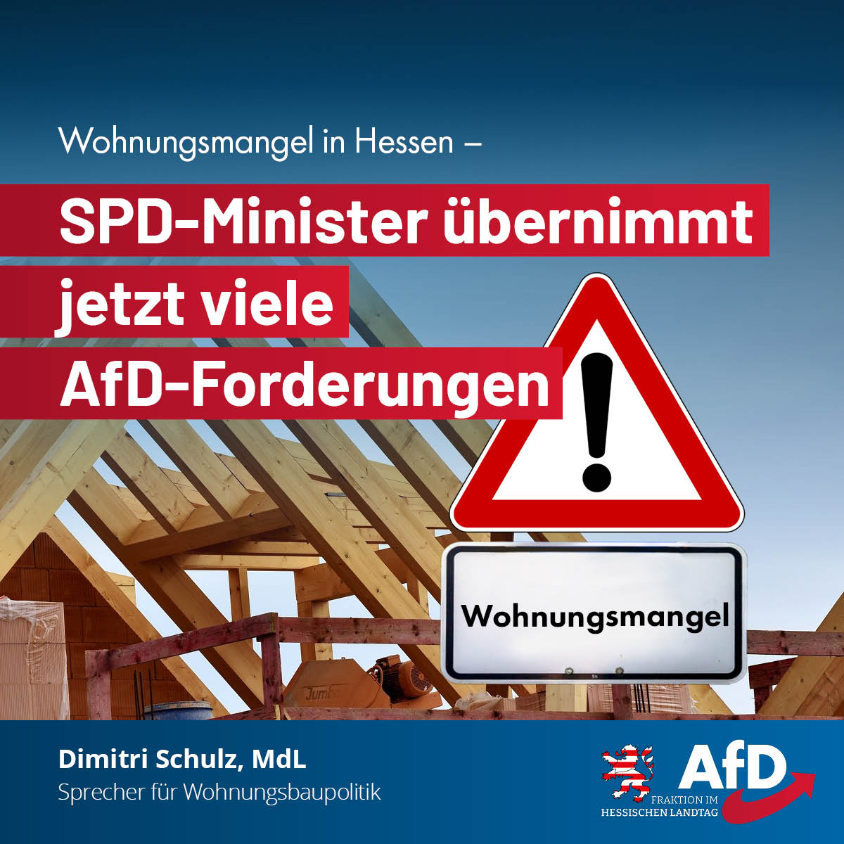 Du betrachtest gerade Wohnungsmangel in Hessen – SPD-Minister übernimmt jetzt viele AfD-Forderungen