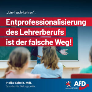 Mehr über den Artikel erfahren „Ein-Fach-Lehrer“: Entprofessionalisierung des Lehrerberufs ist der falsche Weg