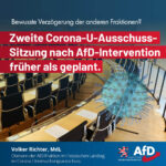 Zweite Corona-U-Ausschuss-Sitzung nach AfD-Intervention früher als geplant