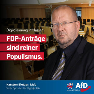 Mehr über den Artikel erfahren Digitalisierung in Hessen: FDP-Anträge sind reiner Populismus