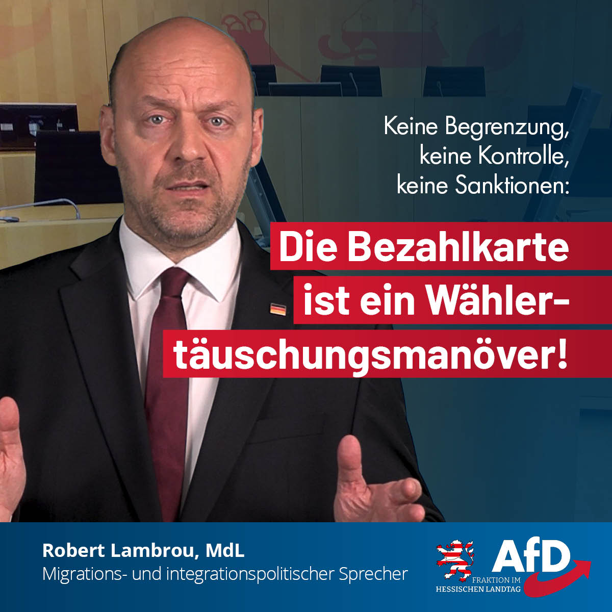 Du betrachtest gerade Robert Lambrou Kontrollverzicht bei der Bezahlkarte: AfD fordert Nachbesserungen