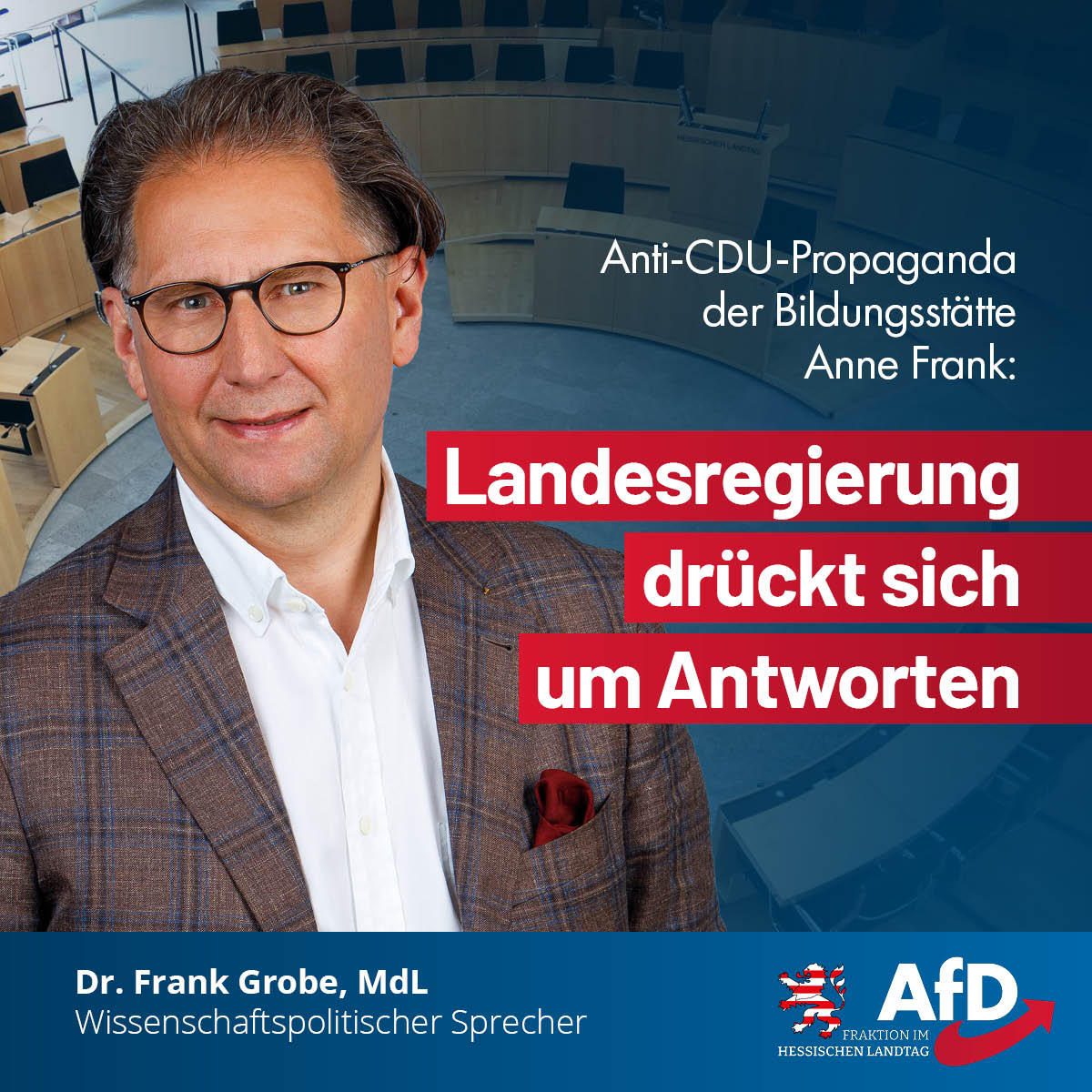 Du betrachtest gerade Anti-CDU-Propaganda der Bildungsstätte Anne Frank: Landesregierung drückt sich um Antworten