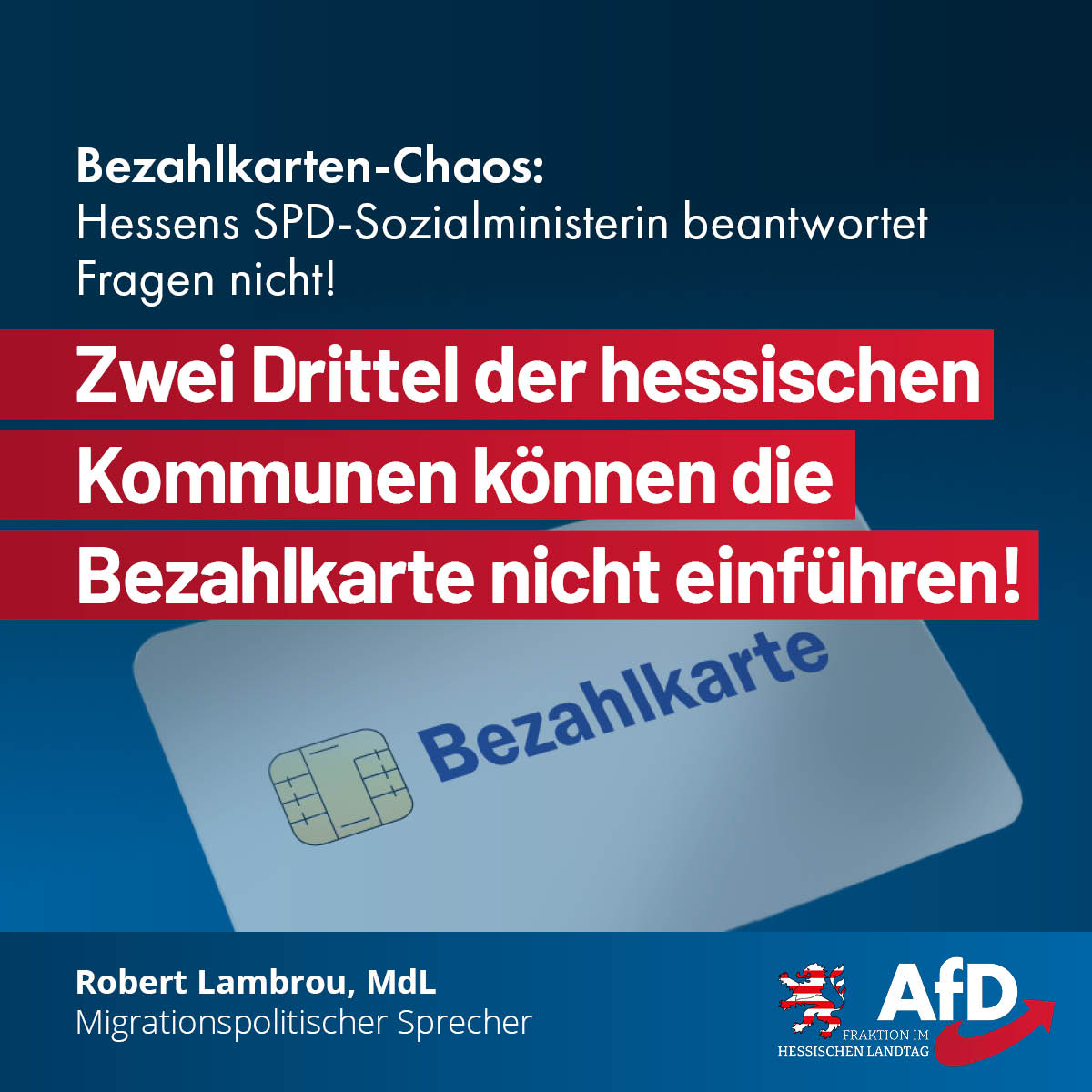 Du betrachtest gerade Bezahlkarten-Chaos: SPD-Sozialministerin beantwortet Fragen nicht