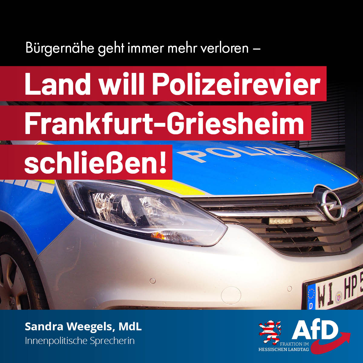 Du betrachtest gerade Land Hessen will Polizeirevier Frankfurt-Griesheim schließen: Bürgernähe geht immer mehr verloren