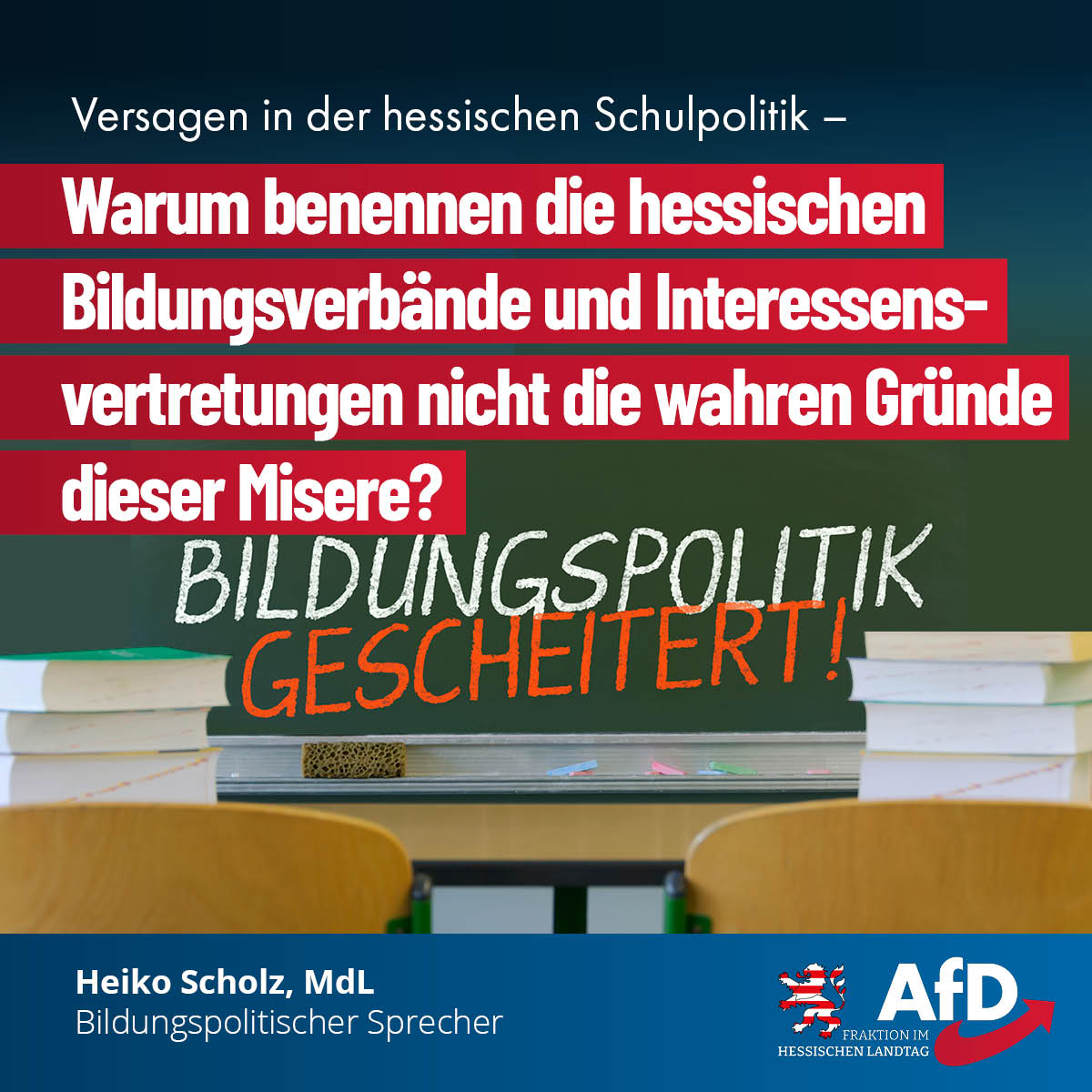 Du betrachtest gerade Versagen in der hessischen Schulpolitik: Verbände müssen Ross und Reiter nennen