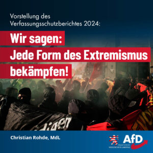 Mehr über den Artikel erfahren Verfassungsschutzbericht 2024: Jede Form des Extremismus bekämpfen!