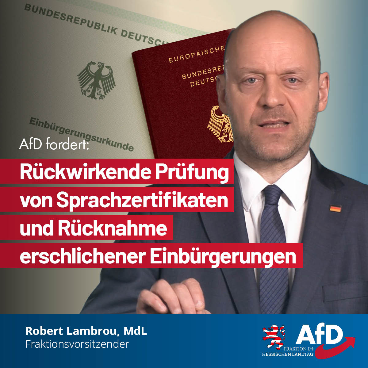 Du betrachtest gerade AfD fordert: Rückwirkende Prüfung von Sprachzertifikaten und Rücknahme erschlichener Einbürgerungen